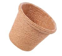 Abaodam Retro round Straw Flowerpot Bucket for Home Decor and Succulent Planter, Multipurpose Woven Storage Planter for Indoor Use
