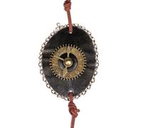 Abaodam Retro Steampunk Clock Shape Eye Patch Mask for Masquerade and Halloween, Pu and Alloy Material with Adjustable Strap, for Cosplay and Decoration Use Random Color