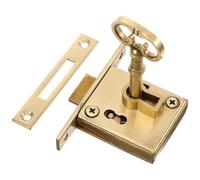 Abaodam Retro Style Copper Cabinet Lock for Drawer and Mailbox with Simple Installation and Practical Function, Right Side Mounted Antique Display Showcase Lock in Golden Finish