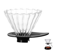 Abaodam Reusable Glass Coffee Dripper Funnel with Plastic Holder Compact Portable Coffee Filter for Daily Use