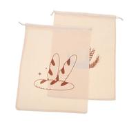 Abaodam Reusable Linen Bread Bags for Homemade Bread and Pastries 2 Pcs with Drawstring Closure Easy Maintenance, for Daily Breakfast and Outdoor Events Storage
