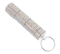 Abaodam Rhinestone 3-Compartment Pill Case Keychain Portable Medicine Organizer Small Pill Holder for Travel Outdoor Camping Vitamins Storage