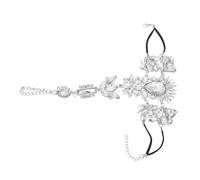 Abaodam Rhinestone Anklet for Women Chunky Alloy Link Foot Jewelry Sparkling Amethyst Chain Beach Vacation Chain Accessory