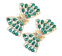 Abaodam Rhinestone Bow Shoe Clips 1 Pair Metal Buckle Charms Detachable Crystal Decorations for Women Wedding Party Shoes Accessories