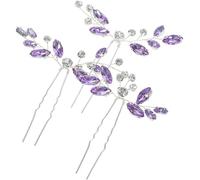 Abaodam Rhinestone Bridal Hairpin Set 3Pcs Wedding Hair Forks Hair Accessories for Bride and Wedding