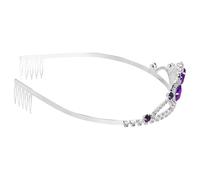 Abaodam Rhinestone Crown Tiara Headband for, Deep Purple Wedding Bridal Party Hair Accessory, Elegant Birthday Circlet with Decorative Gems