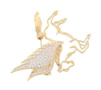 Abaodam Rhinestone Horse Brooch Pin with Wings for Women Men Elegant Hollow Out Zodiac Lapel Pin for Chinese Year Stylish Jacket and Shirt Accessory Animal Badge