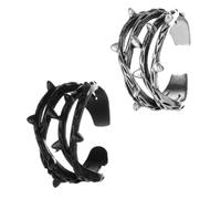 Abaodam Rings with Fine Craftsmanship and Opening Design 2pcs Vintage Twig Shaped Alloy Material Elegant Retro Style Jewelry for Women Suitable for Ordinary Times and Bar