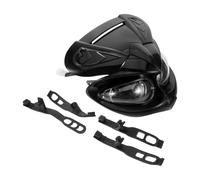 Abaodam Road Dirt Bike Headlight Assembly with Rubber Strap Bracket, Black Motorcycle Headlamp Cover Compatible with Bbr Klx Crf50/70 Ssg 50-125cc for Enduro Riding