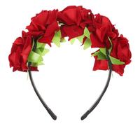 Abaodam Rose Flower Crown Headband Halloween Headpiece Cosplay Headgear for Bride Wedding Photography Props