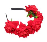 Abaodam Rose Flower Crown Headband Halloween Headpiece Cosplay Headgear for Bride Wedding Photography Props