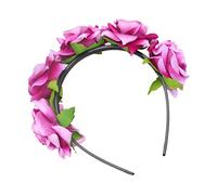 Abaodam Rose Flower Crown Headband Halloween Headpiece Cosplay Headgear for Bride Wedding Photography Props