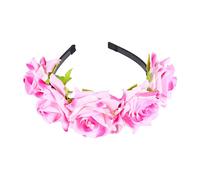 Abaodam Rose Flower Crown Headband Halloween Headpiece Cosplay Headgear for Bride Wedding Photography Props