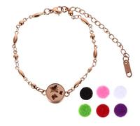 Abaodam Rose Gold 12mm Hollow-out Aromatherapy Diffuser Bracelet for Women, Perfume Wrist Chain with Pendant, Chic Mini Link Jewelry for Essential Oil Scent Wearing