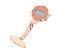 Abaodam Rose Gold Digital Lapel Pin Watch with Alloy Case Carry Doctor Pocket Watch for Nurses and Medical Staff Infection Control Design Suitable for Hospital and Clinic Use