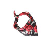 Abaodam Rose Pattern Pet Saliva Bib Dog Collar Triangular Bandana Cotton Scarf Adjustable Neck 25-48cm Black with Red Roses for Valentines Day