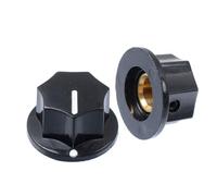 Abaodam Rotary Control Turning Knobs for Controlling Level and Voice Black 2pcs Adjustable 24mm Diameter with Screws for Electric Guitar and Synthesizer