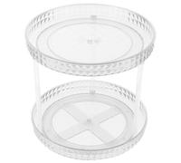 Abaodam Rotating 2 Tier Perfume Desktop Organizer with Pet Material, Convenient Storage and Delicate Design for Makeup and Cosmetics in Space