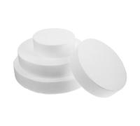 Abaodam Round Fake Cake, 4 Tiers Tall Foam Cake Dummy Set, White Lightweight Cake Modeling Prop for DIY Decorating and Wedding Display, 15CM 20CM 25CM 30CM