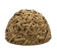Abaodam Rustic Handwoven Lamp Shade Effective Light Diffusion, Khaki Imitation Rattan Lampshade Made of Plastic and Iron, for Restaurant and Living Rooms Decorative Lighting
