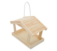 Abaodam Rustic Pine Hanging Bird Feeder House with Large Capacity for Wild Birds and Finches, for Garden and Outdoor Use, Khaki Colour
