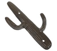 Abaodam Rustic Style Cast Iron Wall Hooks Cactus Shaped Heavy Duty Hat Hook Practical Sturdy Wall Mounted for Kitchens and Bedrooms Coffee Colour
