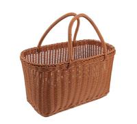 Abaodam Rustic Wicker Picnic Basket with Handle Spacious Straw Tote for Fruits Bread Vegetables Portable Rattan Storage Organizer for Garden Market Outdoor Gatherings Farmhouse Style