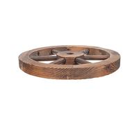 Abaodam Rustic Wooden Wheels Wagon Wheel Wall Decor Fine Craftsmanship Vintage Style 13.8 Inch Decorative Wall Hanging Indoor Decoration Garden Style