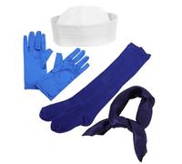 Abaodam Sailor Hat Set 4pcs - Navy Captain Costume Accessory for Women, Mini Sailor Hat for Party, Cosplay and Seaside Fancy Dress