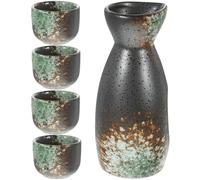 Abaodam Sake Set and Delicate Cups Kit Ceramic Japanese Style with Reusable Sake Kettle Classic and Creative Design for Entertaining and Serving Rice Wine for Home and Bars