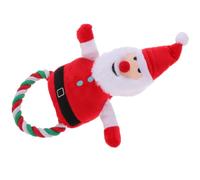 Abaodam Santa Claus Shaped Plush Chew Toy, Squeaky Dog Toy Xmas | Interactive Play for Puppies, Helps Clean Teeth and Guide Biting, Decorative Bite Toy with Plush Finish