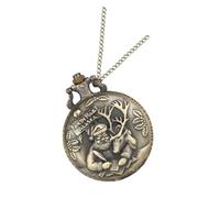 Abaodam Santa Pocket Watch Retro Quartz Clock Alloy Chain Pendant for Boys and Girls Christmas Birthday Decor Random Style