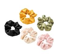 Abaodam Satin Hair Ties Soft and Chic for Women and Girls 5 Pcs Elastic Cloth Ponytail Holders with Simple Design Strong Hold to Keep Hair in Place Random Color