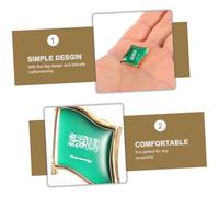 Abaodam Saudi Arabia Flag Brooch Pin Crystal Epoxy Metal Lapel Pin for Men Hats Suits Shirts Country Flag Shawl Brooch Decoration Collectible Souvenir