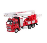 Abaodam Scale Fire Truck Model for Extendable Ladder Realistic Fire Engine Design Educational Cognitive Playset for Imaginative Firefighting and Social Interaction