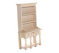 Abaodam Scale Furniture Adornment with Three Door Drawer Storage for DIY Mini House Decor and Tiny Doll Play Accessories
