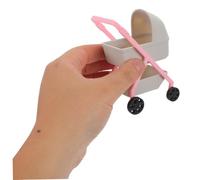 Abaodam Scale Miniature Dollhouse Stroller in Grey Realistic Carriage for Roleplay and Dollhouse Decoration Enhances Creativity and Nurturing Skills