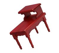 Abaodam Scale Miniature Tea Table Double Layer Mini House Furniture Eco Friendly Dollhouse Accessory for Home Decoration