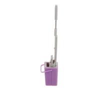 Abaodam Scale Soft Sponge Mop with Purple Bucket Small Pretend Play Housekeeping Tool for Dollhouse Decor and Functional Tiny Cleaning Accessory