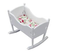 Abaodam Scale White Cradle Dollhouse Furniture Small Doll Cot for Childrens Room Decoration and Photography Prop Realistic Mini Dollhouse Accessory