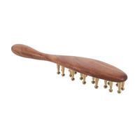 Abaodam Scalp Comb Wooden Chinese Meridian Comb Copper Head Wide Tooth for Body and Cellulite Home and Professional Wellness Use