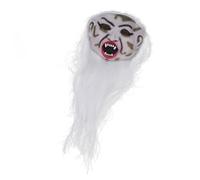 Abaodam Scary Witch Mask Halloween Horror Grimace Ghost with White Hair Lightweight Breathable Costume for Party and Cosplay