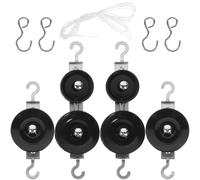 Abaodam School Pulley Teaching Aid for Physics Experiments with Iron Material, Black Colour, Includes Storage Box and Ropes, for Exploring Mechanical Systems in School Laboratories