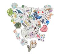 Abaodam Science Stickers 100Pcs Self-Adhesive Laptop Decals for Scrapbook Travel Case Suitcase Notebook Decorations