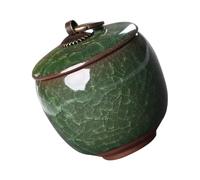 Abaodam Sealed Ceramic Pet Cremation Urn for Dog Ashes Green Pet Ashes Container for Small to Medium Dogs for Home Display