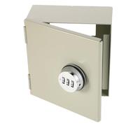 Abaodam Secure Outlet Box with Rotating Password Lock Stainless Steel Weatherproof Electrical Socket Cover for Indoor Outdoor Wall Sockets Beige