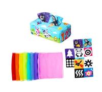 Abaodam Sensory Tissue Box with Sound for Animal Patterned Soft Plaything Safe Material for Interaction and Early Learning