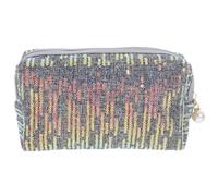 Abaodam Sequin Embroidery Makeup Organizer Bag Large Capacity Cosmetic Pouch with Zipper Portable Toiletry Storage Bag for Women Travel and Home Use in Grey Gold