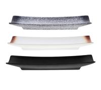 Abaodam Serving Dishes Sushi Plates 3pcs with Attractive Design Rectangular Japanese Style Ceramics for Special Parties and Family Dinners