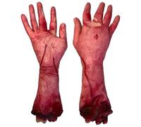 Abaodam Severed Arm Halloween Prop 2Pcs Broken Hand Blood Horror Severed Hand Realistic Body Parts for Halloween